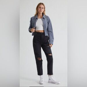 PacSun 29 High Rise Straight Leg Buttonfly Jeans Distressed Grunge Beach Y2K 90s